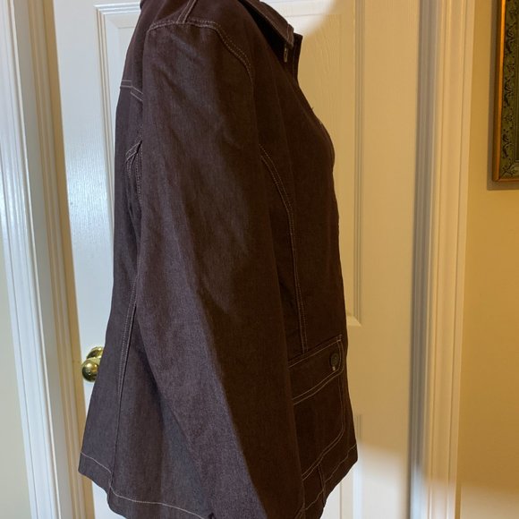 Lindor Petite Size 14 Jacket, dark denim,  long sleeves, buttons and collar - Picture 9 of 12